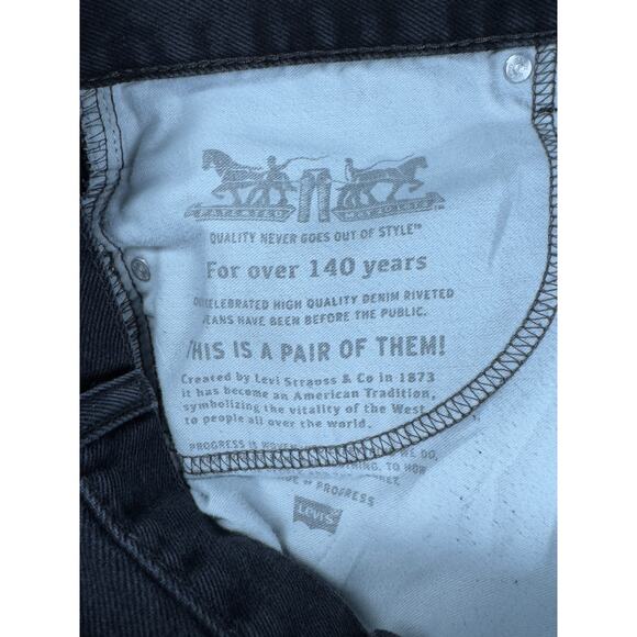 Levi’s‎ 505 Black Men’s Jeans Size 39x31.5 Straight Fit Denim - Picture 5 of 9